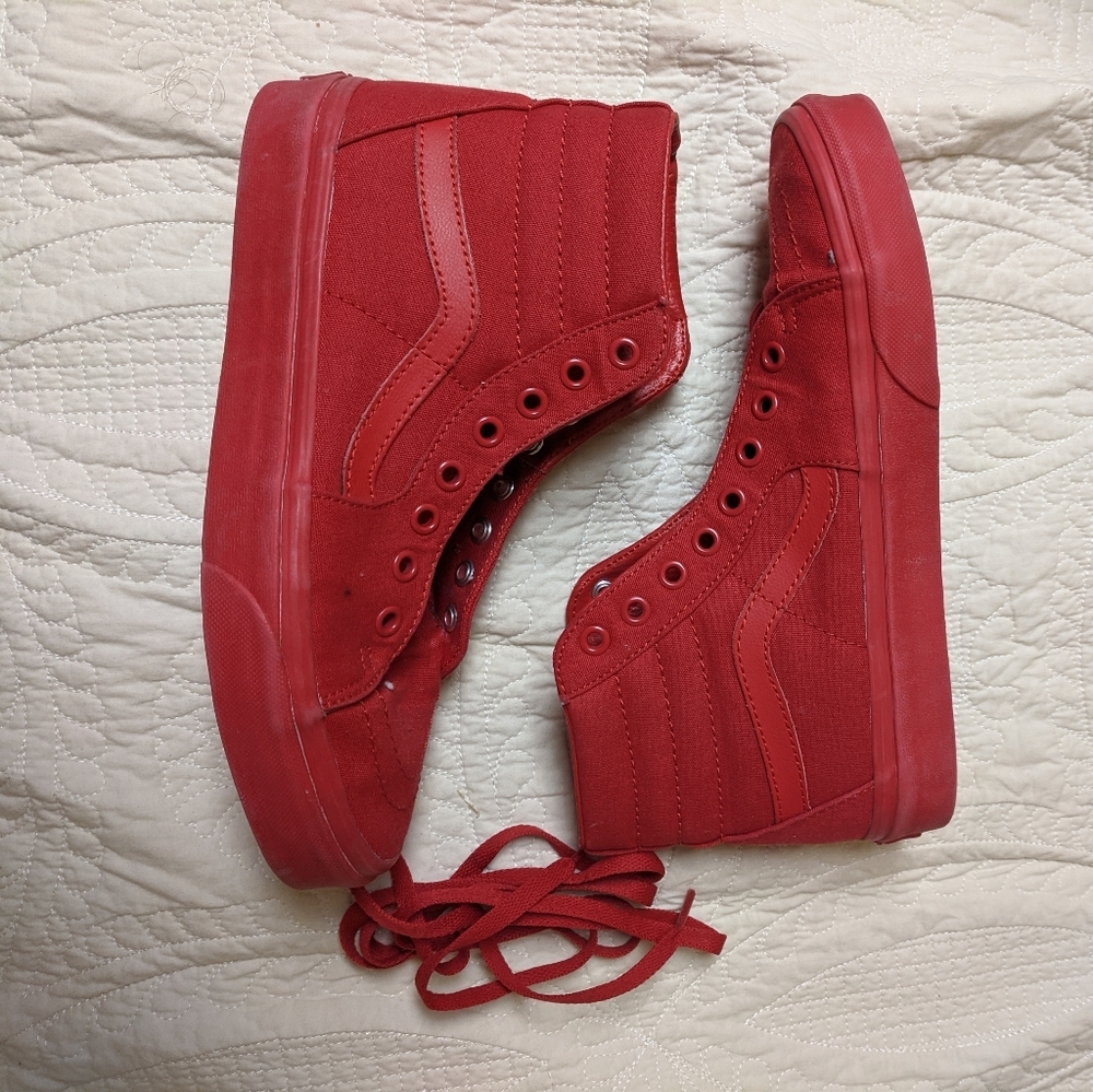 Vans Mens Mono Red Sk8-hi Canvas